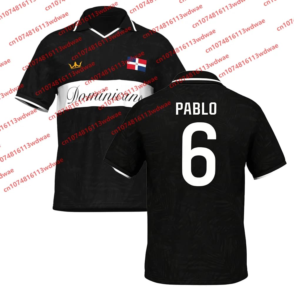 Dominican Republic Style clothing Football Jersey Quick-Drying PABLO 6 Jersey Outdoor football Jersey Special Edition Kid Tee