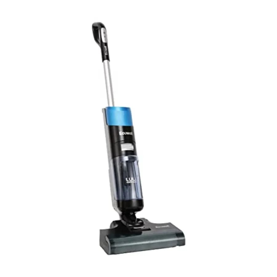 Aspirapolvere Senza Fili per Superfici Asciutte e Bagnate con Asciugatura ad Aria e Display Digitale per Pavimenti Duri LULU Quick Clean P05 Blu