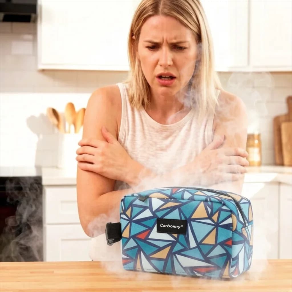 Nuova Borsa Termica con Motivo a Triangoli, Portatile, Ispessita, per Studenti, Contenitore per Pranzo e Snack