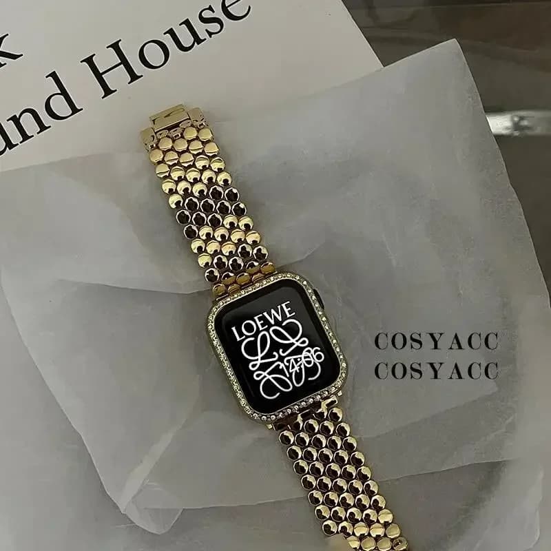 Cinturino da donna in acciaio inossidabile per Apple Watch Ultra 49mm 38mm 42 40 44mm cinturino in metallo per iWatch 6 5 4 se 8 7 41 45 braccialetto di lusso