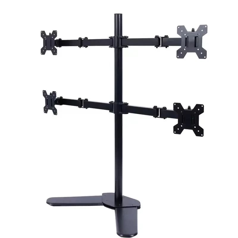 Mction Supporto da tavolo a doppio braccio completamente regolabile Costruzione in acciaio Display LCD verticale a 2 schermi per ufficio da gioco