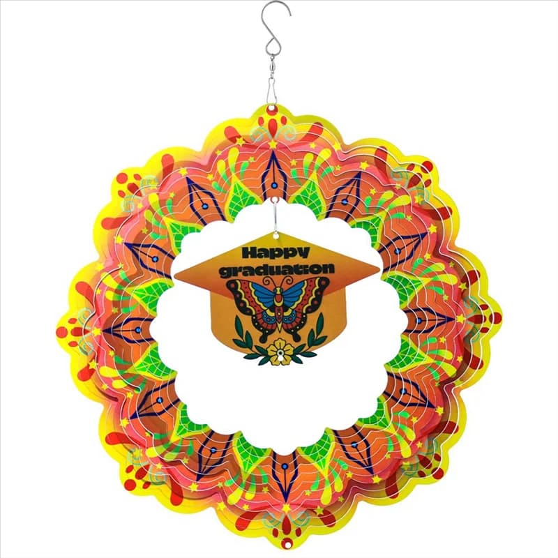 AEE6-3D Wind Spinner Spiral For Yard Garden Decor Rotating Hanging Wind Chimes Home Outdoor Decoration