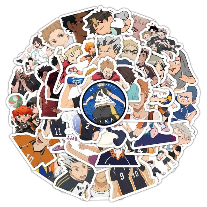 60 Pezzi di Cartoni Animati Haikyuu! ! ‌ Adesivi Graffiti Personalizzati, Decorazioni Creative Stampate per Valigie, Adesivi Impermeabili, Giocattoli Regalo
