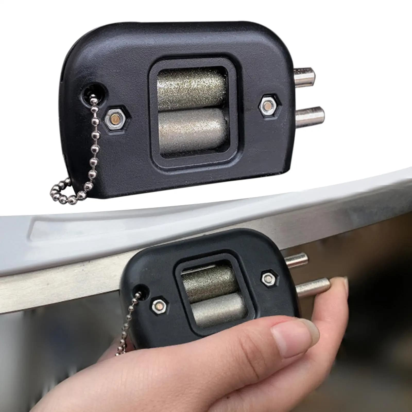 Affilatore per Lame di Pattini da Ghiaccio Resistente all'Usura, Strumento di Manutenzione con Pietra Diamantata a Doppia Grana per la Cura Portatile dei Bordi