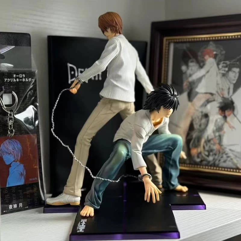 Statuetta Anime Death Note, Modellino di Yagami Light e L Lawliet, Ornamenti da Collezione, Giocattoli per Ragazzi, Figurine in PVC, Regali per Amici