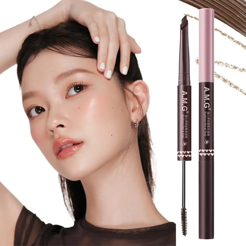 Matita per Sopracciglia to Double Point, Long-Term Coloring Cream, Dark Brown, Non Sbava, Mascara to Improve Eyebrows