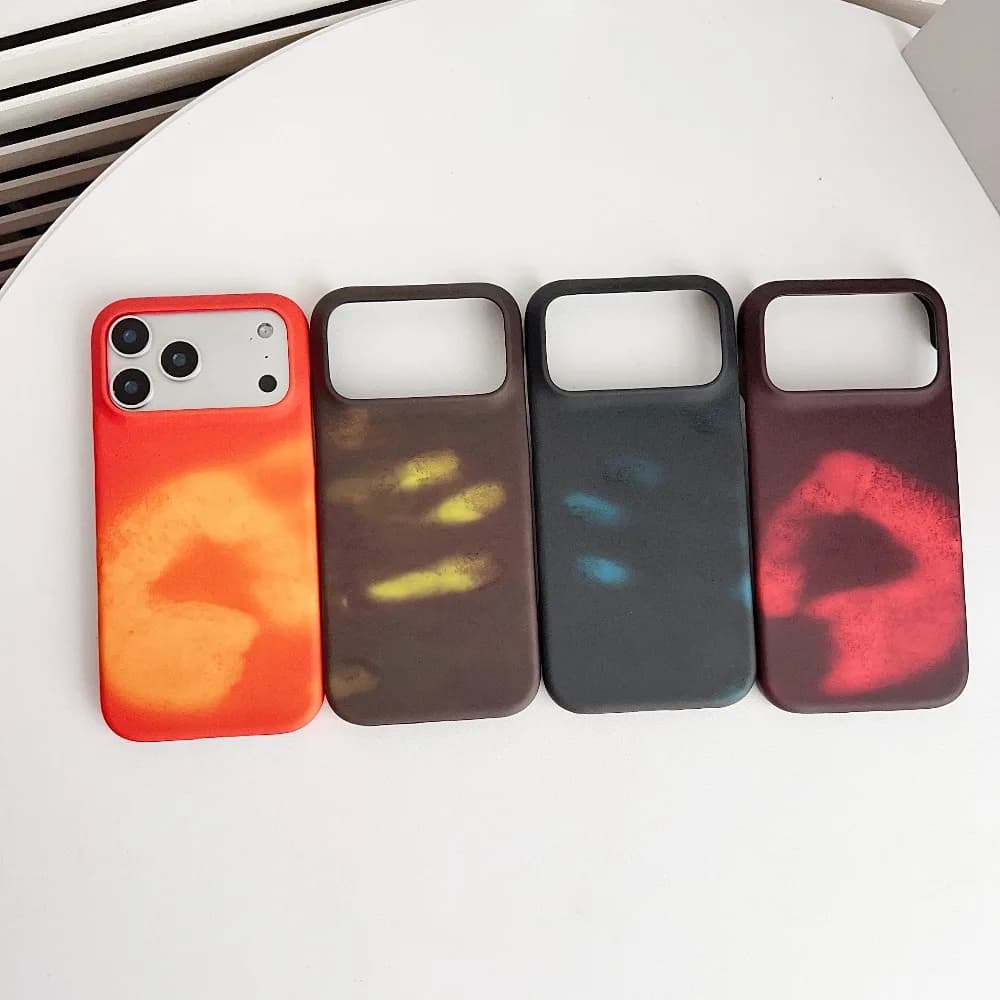 Custodia per telefono con cambio colore con sensore termico per iPhone 17 Pro Max Air 17ProMax 17Pro Cover Magical Physical antiurto Shell Fundas