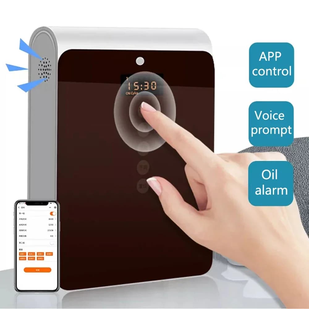 Diffusore di Aromi Intelligente, Diffusore di Oli Essenziali Puri con Controllo da Smartphone per Casa e Centri Commerciali, Dispositivo di Profumazione, Macchina per Fragranze