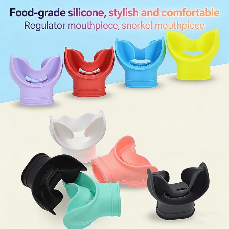 Silicone mouthpiece for surfing, comfortable underwater regulator, breathing tube supports for snorkeling, easy to use