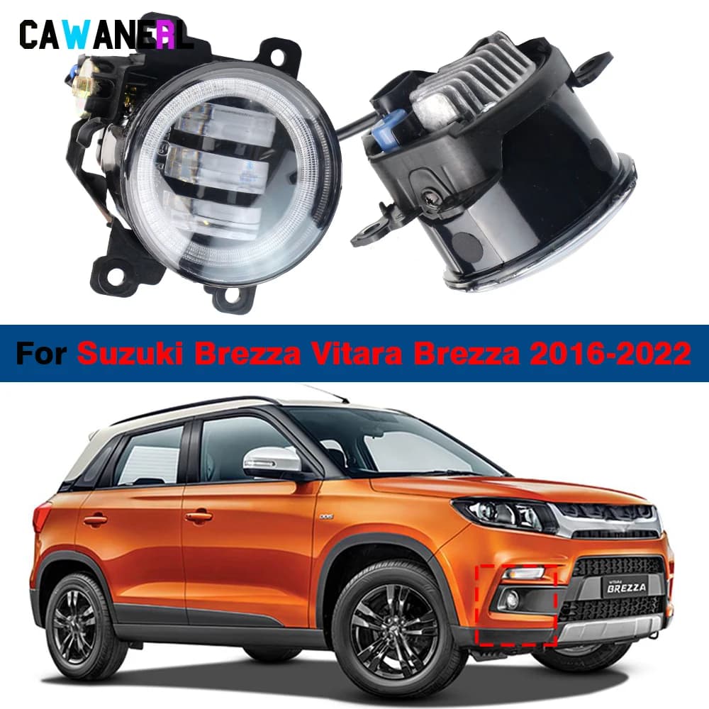2 X 30W Car Canbus LED Fog Light Angel Eye Daylight DRL H11 For Suzuki Brezza Vitara Brezza 2016 2017 2018 2019 2020 2021 2022