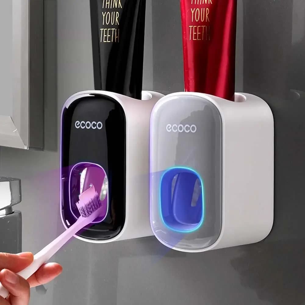 Dispenser di Dentifricio Creativo in ABS da Parete, Accessori Bagno, Spremi-Dentifricio Automatico, Porta Spazzolini