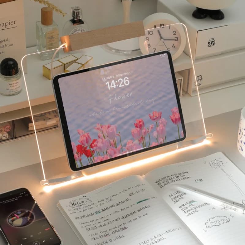 Acrylic Transparent Reading Stand Multi Functional Adjustable Tablet Laptop Stand Desktop Book Stand Holder Desk Accessories