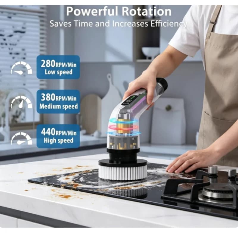 Multifunctional Electric Cleaning Brush – Cordless Spin Scrubber & Toilet Mops, Portable Cleaning Tool for Kitchen & Bathroom