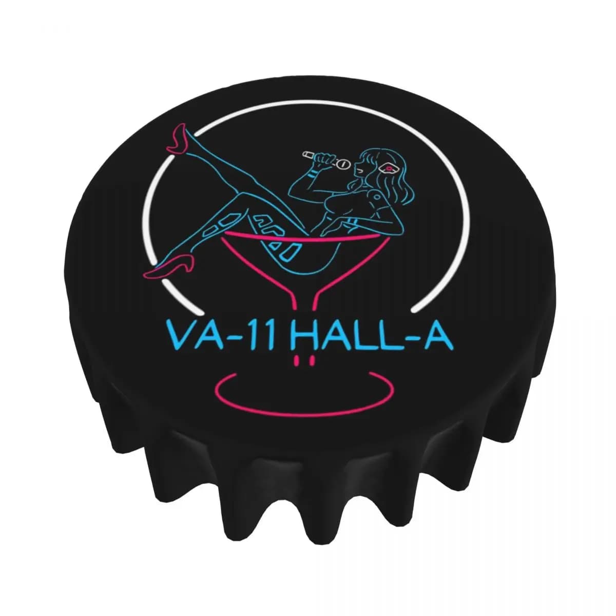 VA-11 Hall-A Tovaglia rotonda impermeabile con insegna al neon Tovaglia antiolio per eventi in cucina Copri tavolo da pranzo da 60 pollici