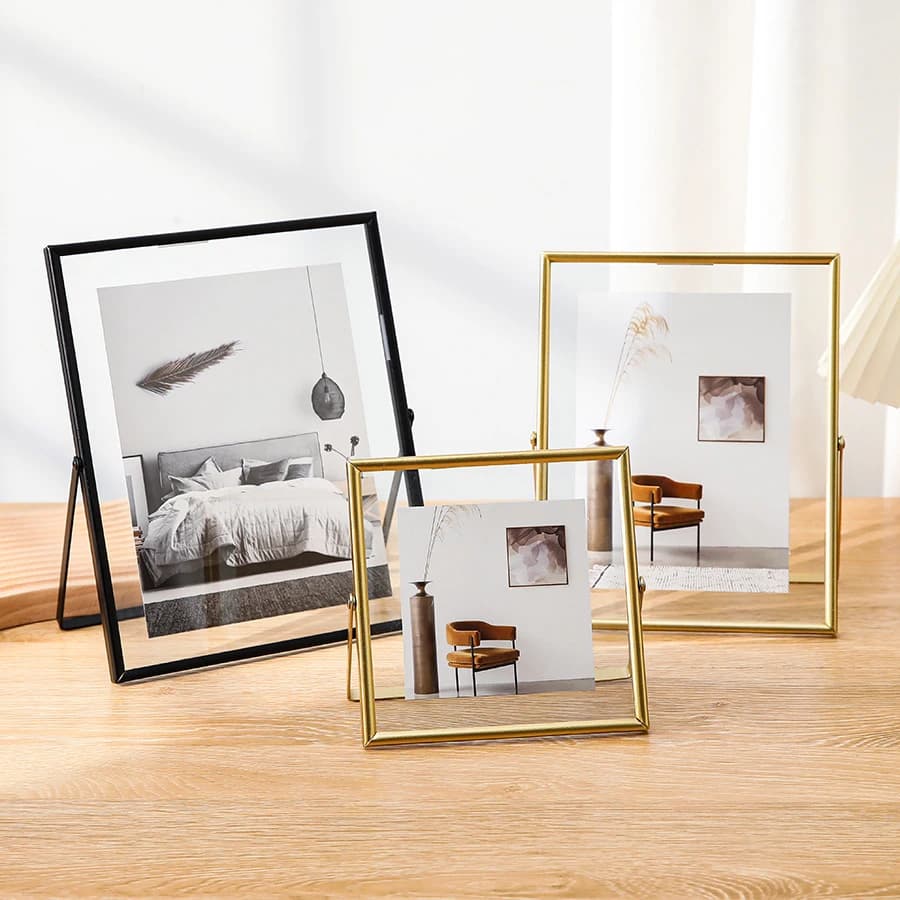 Cornice per foto da 4/6 pollici Cornici acriliche trasparenti stile semplice per immagini fatte a mano fai-da-te Regalo di Natale Decorazione da tavolo per la casa