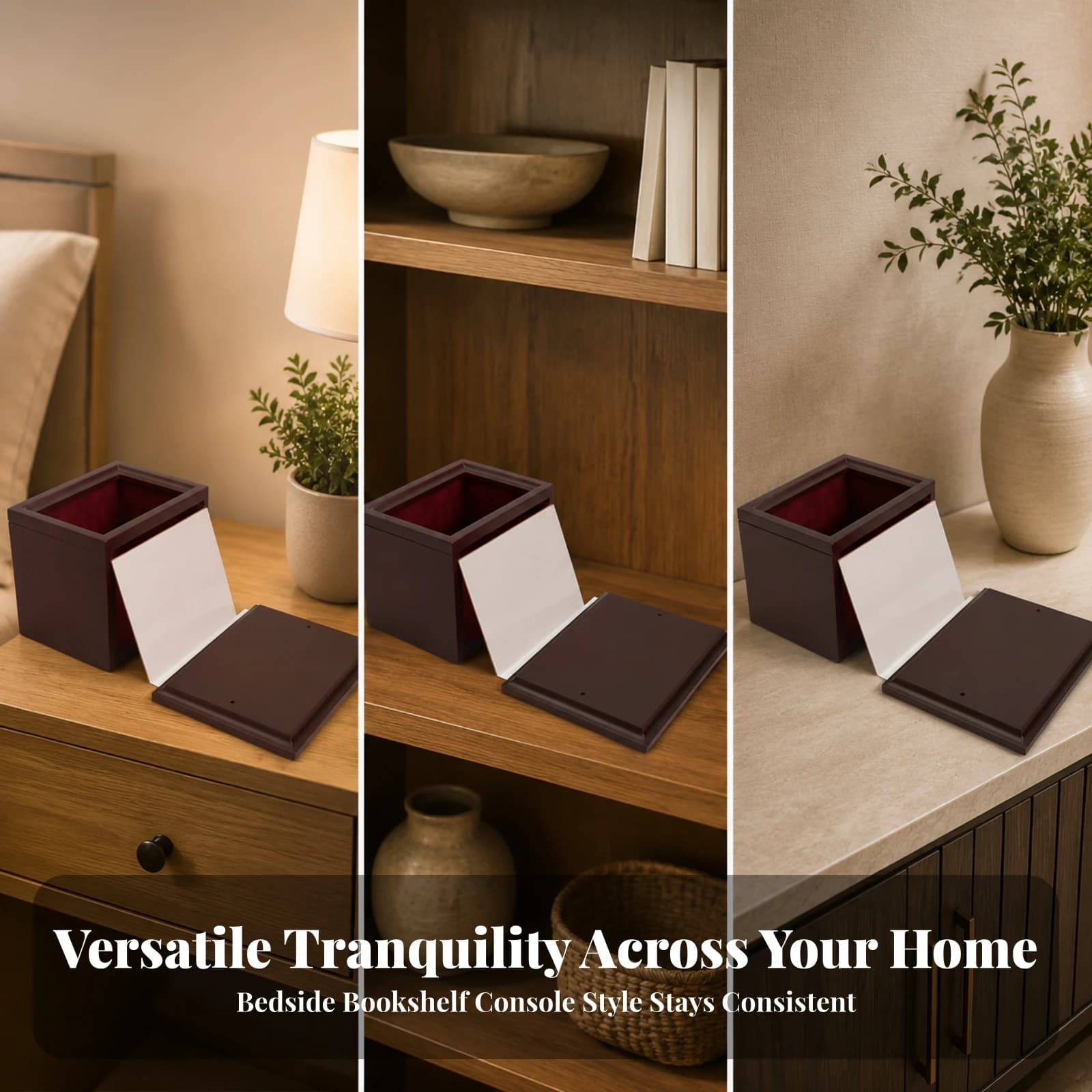 Memorial Box with Picture Frame Dark Brown Pet Memorial Urn with Photo Frame Photo Urn Personalized for Dog Owners, Home Altar