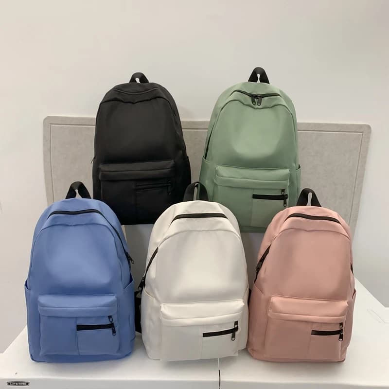 Zaino casual semplice in tinta unita, borsa leggera e versatile per studenti delle scuole superiori, zaini versatili in tinta unita per appendere