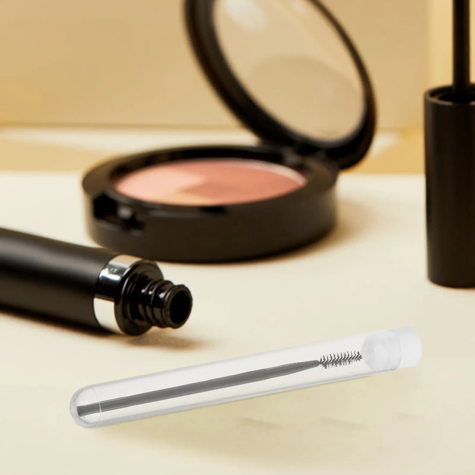 15 Pezzi Contenitori Trasparenti in Plastica per Pennelli Ciglia, Custodie Portatili Trasparenti per Pennelli Trucco, Tubi Organizzatori per Viaggio, Scovolini Ciglia e Mascara