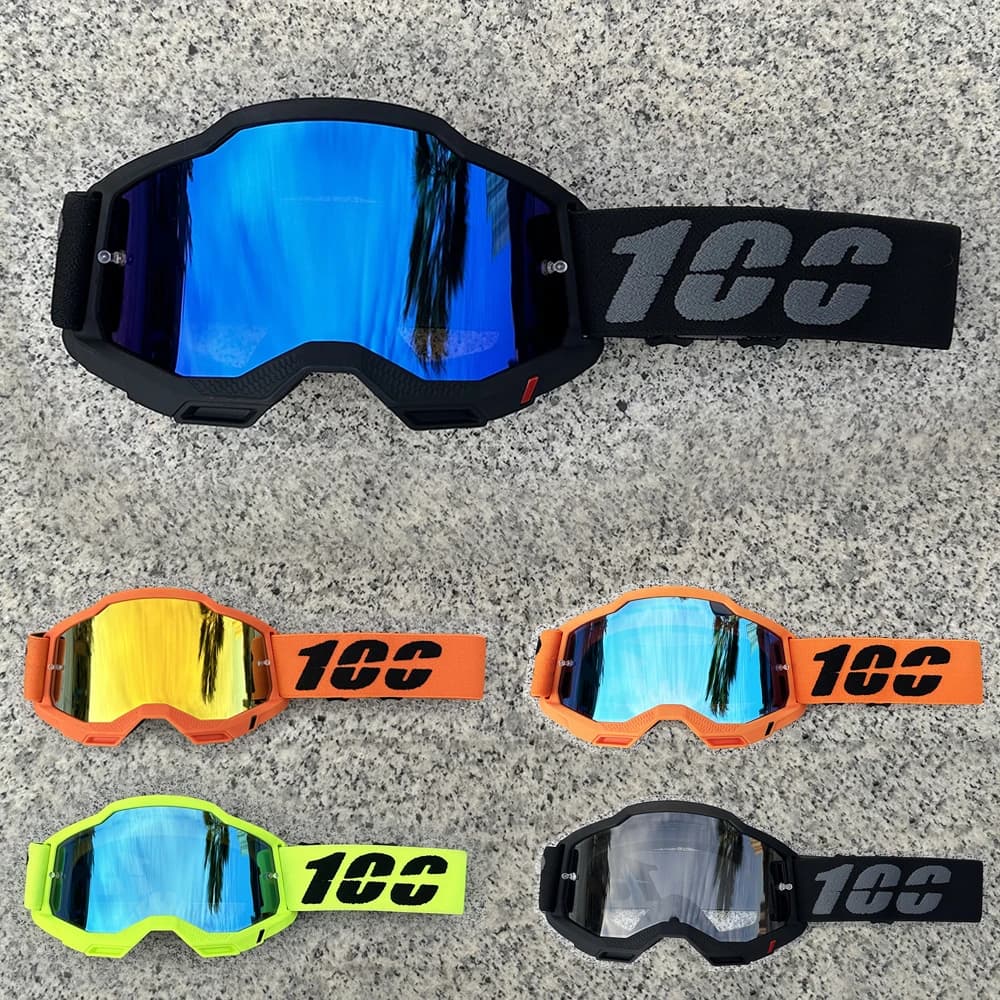 100 Occhiali da moto Occhiali da ciclismo Outdoor Off-Road Sci Sport MX ATV Dirt Bike Occhiali da corsa Occhiali da motocross Bike Google
