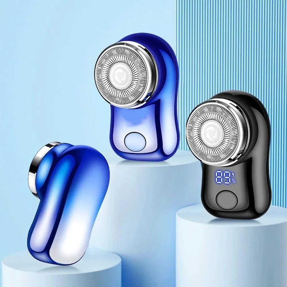 Mini rasoio elettrico senza fili, impermeabile, con display digitale a LED, rasoio elettrico da uomo, ricaricabile tramite USB, regolabarba portatile da uomo