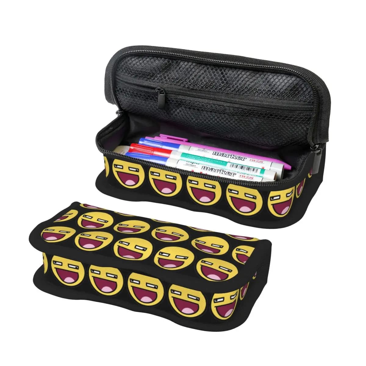 Awesome Face Epic Smiley Pencil Case for Studen Gifts Pen Box Pencil Bag Stationery Supplies Pen Holder Bag