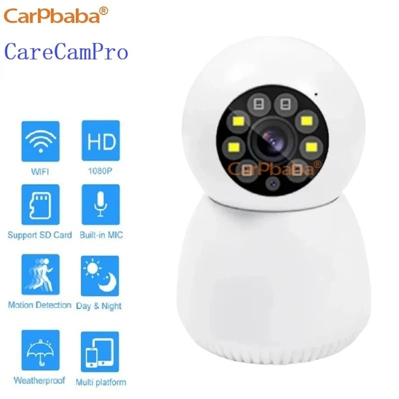 CARPBABA CareCamPro 3MP WIFI Telecamera IP di Sorveglianza Visione Notturna a Colori Protezione di Sicurezza Baby Monitor Senza Fili Smart Home