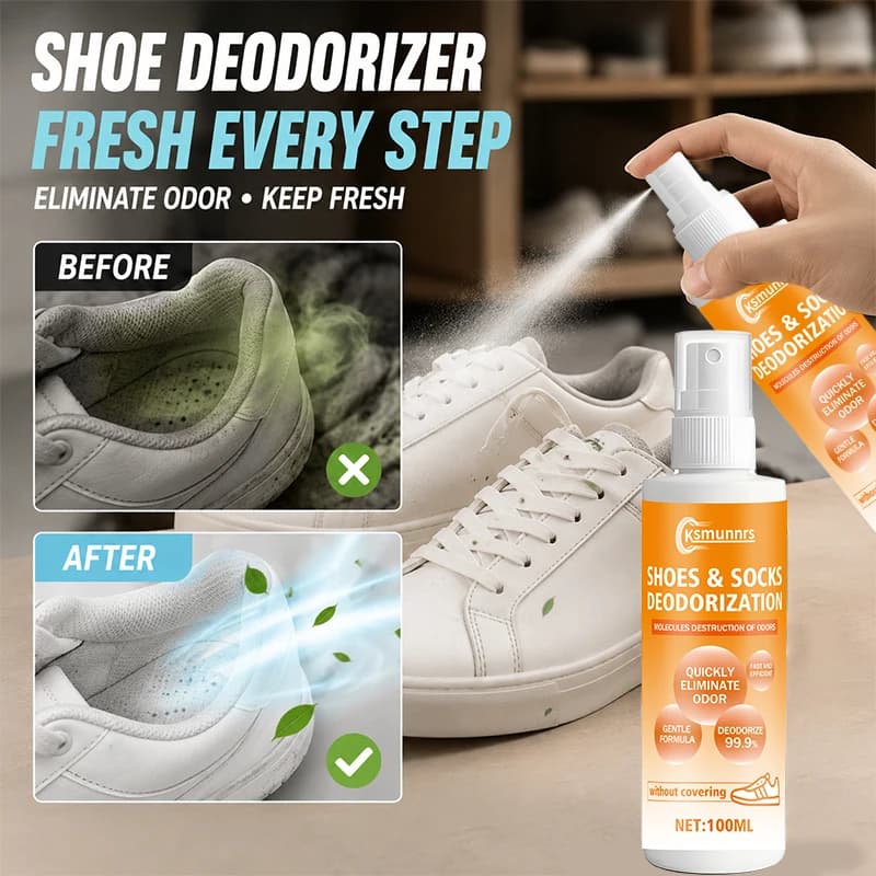 Foot Odor Spray, Deodorizing Cleaner for Shoes and Socks, Long-Lasting Fresh Scent and Odor Removal