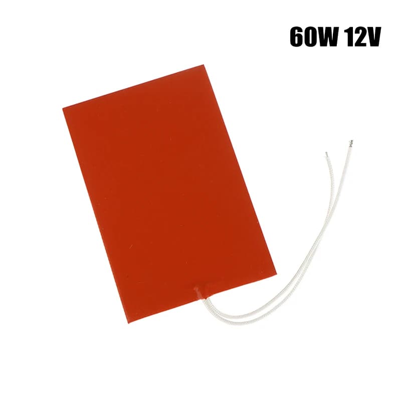 1 pz 60 W 12 V cuscino riscaldante in silicone tappetino termico in gomma quadrata piastra letto riscaldata stampante 3D flessibile impermeabile