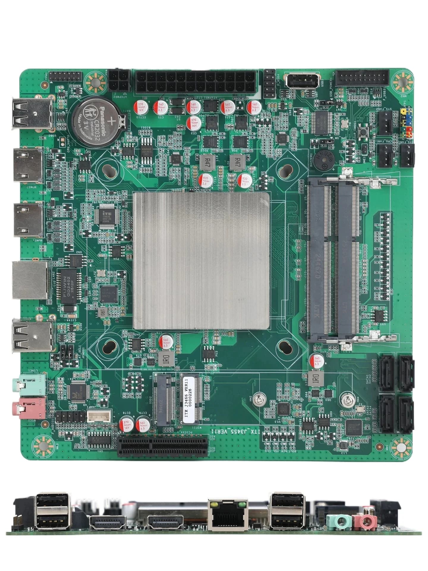 N100 NAS Motherboard, Dual 2.5G I226‑V Ethernet Ports Dual M.2 NVMe Slots PCIe 3.0 Expansion For Storage Server