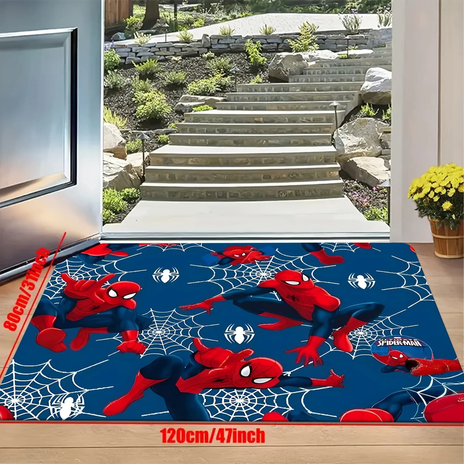 Marvel 1pc Large Gaming Area Rug | Group Portrait - Cute Cartoon Character Mat, Home Decor Carpet, Anime Area Rug, Washable F