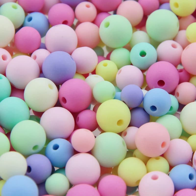 30Gram/Pack 0.6-1.4cm Round Acrylic Matte Beads Loose Spacer Beads For Jewelry Crafts Making DIY Handmade Bracelets Accessory