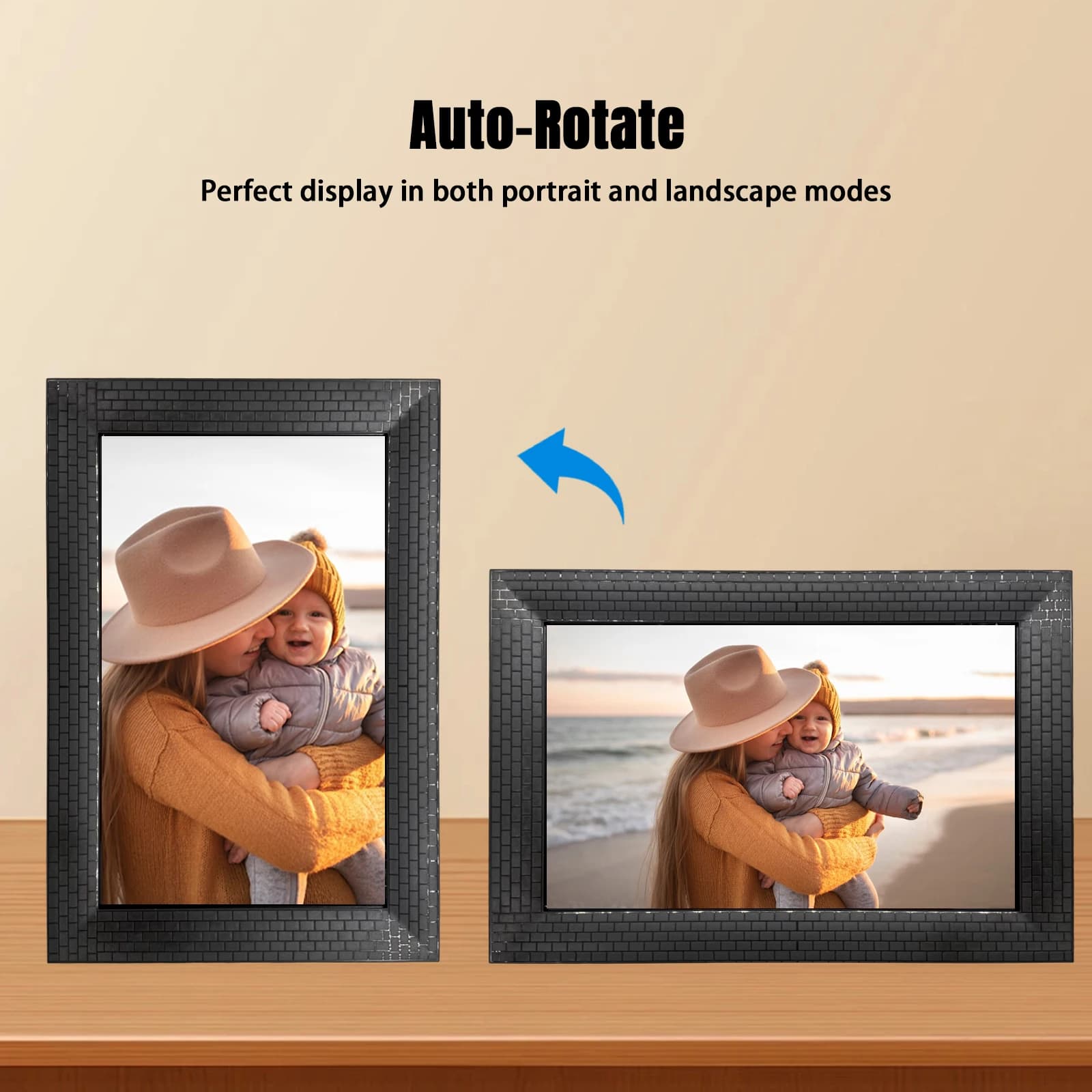 10.1 Inch IPS Digital Photo Frame 1080p US Version Glass ABS Plastic Supports MP3/AAC/WMA Audio MPEG-1/2/4/H.264 Video Formats