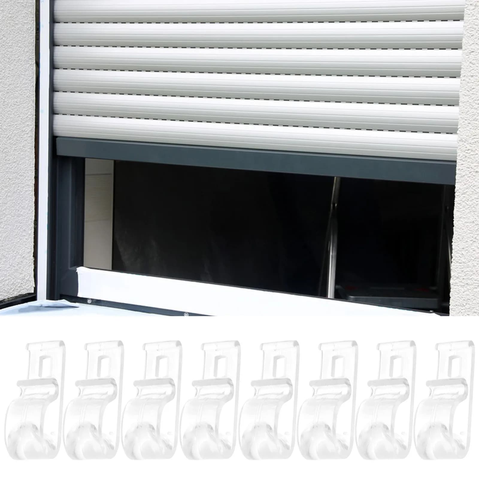 8Pcs Roller Blind Clips Safety Lock Chain Holder Thickened Roller Shade Fixing Hooks Clear Curtain Clip Accessories