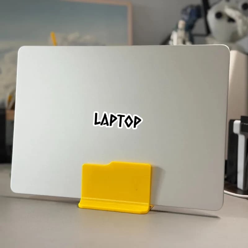 1pc Vertical Laptop Stand, Dual Slot Desktop Notebook Holder, Space Saving Laptop Dock Support for Tablet Desktop Organizer