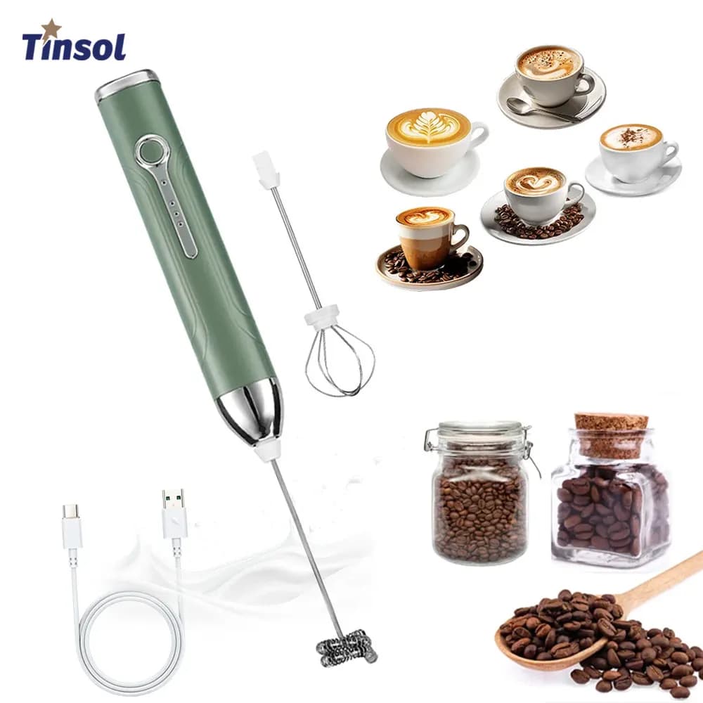 TINSOL 2025 Nuovo Mini Montalatte Palmare Senza Fili Tipo-C Ricaricabile Montalatte Da Caffè Portatile Da Cucina Strumento di Cottura Mixer Schiuma