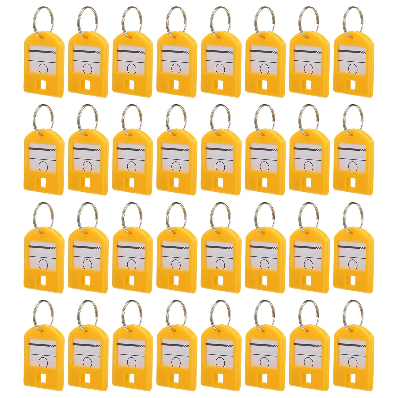 50 Pezzi Etichette per Chiavi in Plastica con Anelli Divisibili Robusti per Portachiavi, Bagagli, Hotel, Palestre, Etichette Identificative