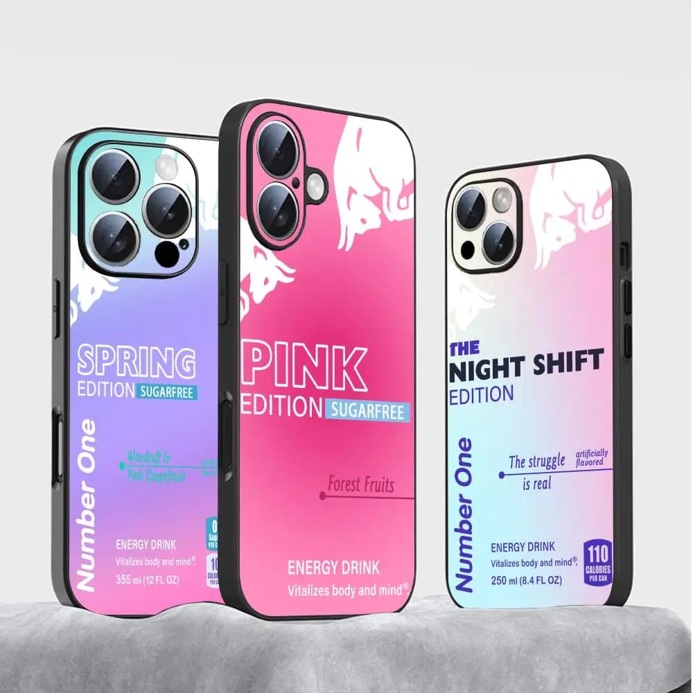 R-reds Colorful B-bulls energy drink Phone Case For iPhone 17 16 e 15 14 13 12 11 Plus Mini Pro Max Soft black Shockproof Cover
