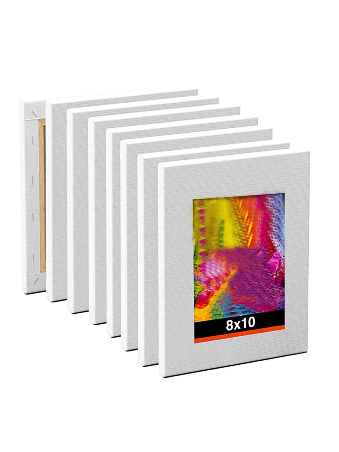 1pcsBview Art 8x10" Inch 100% Cotton Artist Canvas Boards Primed White Stretched Canvas For Painting, Acrylic Pouring, Oil Paint