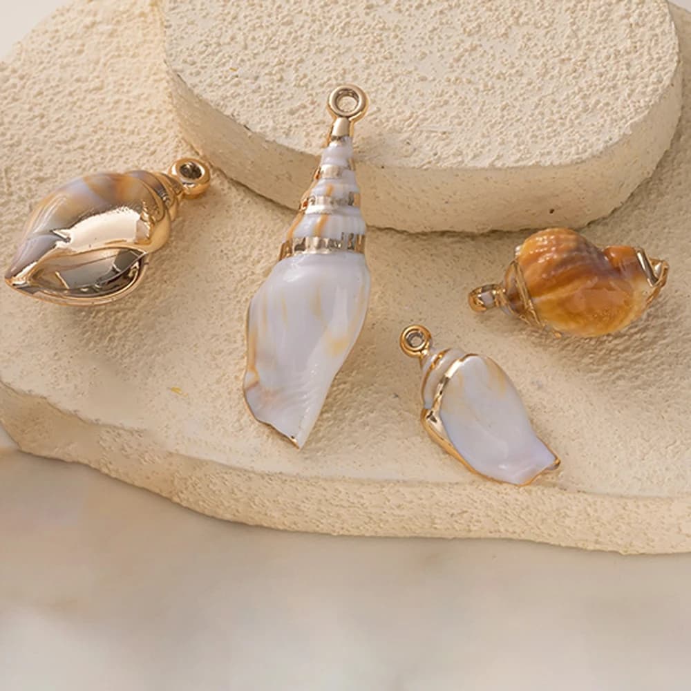 2pcs/Lot Acrylic Shell Pendant Summer Ocean Sea Charms For DIY Necklaces Bracelets Earrings Jewelry Making Supplies Accessories