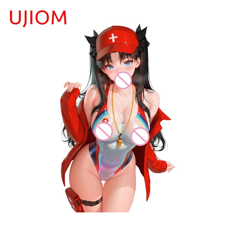 UJIOM Giacca in pelle sexy Tohsaka Rin Adesivo da parete con grafica sexy Moda artistica per bagno Organizzatore Decalcomania Protezione solare Poster della stanza