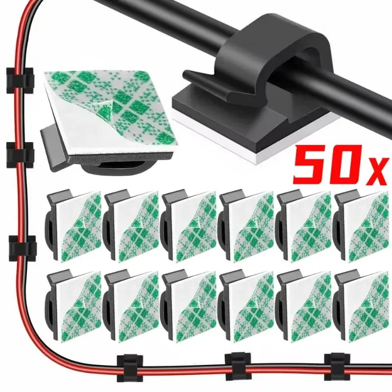Clip per cavi autoadesive Gestione dei cavi Supporto per cavi Organizer Morsetto per scrivania Gestore dei cavi ordinato in clip per ufficio domestico in auto 10-50 pezzi