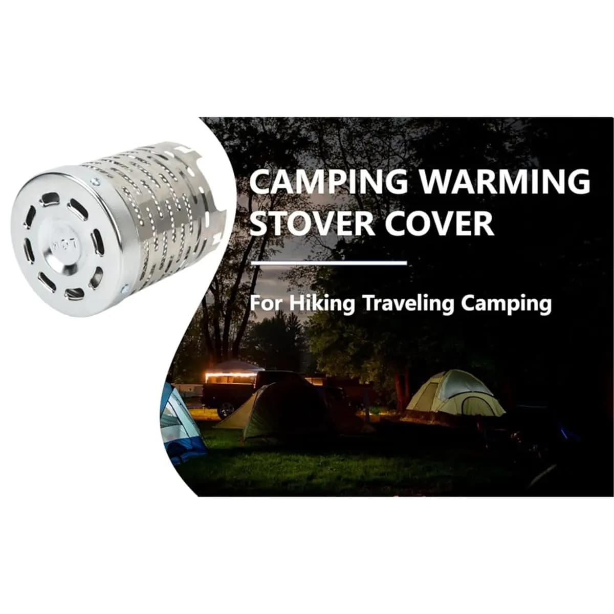 Copertura per mini riscaldatore da campeggio, copertura riscaldante per tenda da campeggio in acciaio inossidabile Copertura per stufa riscaldante da campeggio portatile, Viaggio