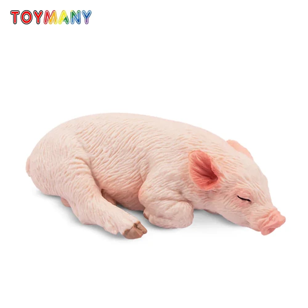 Toymany Simulazione Dormiente Maialino Rosa Fattoria Modello Animale Giocattolo Mini Figure Bambole Action Figurine Giocattoli Regalo Per Bambini Torta Decora