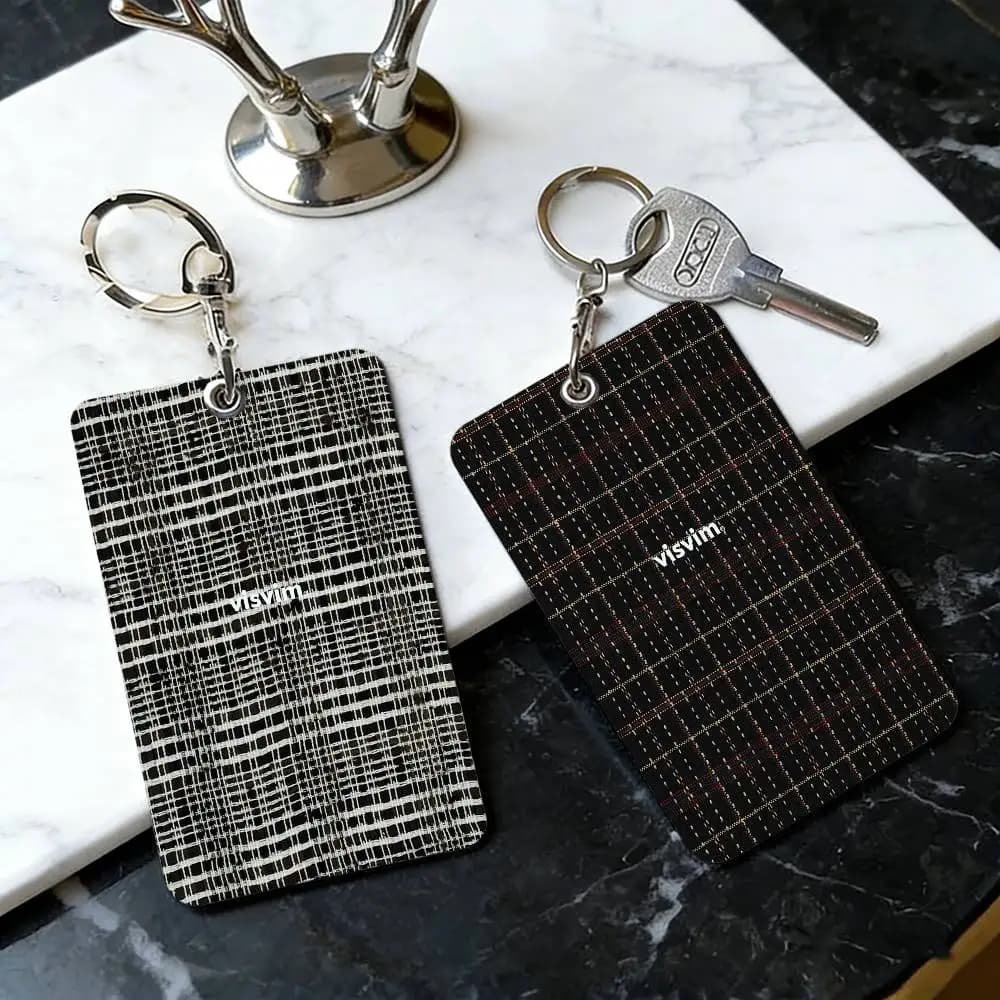 Universal PU Leather Anti-rust Keychain for Men and Women, Fashion Credit Card Holder
