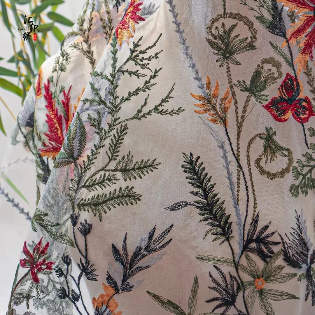 130cm wide Flat embroidery mesh multi-color embroidery fabric multi-color embroidery fabric European and American Style SC731