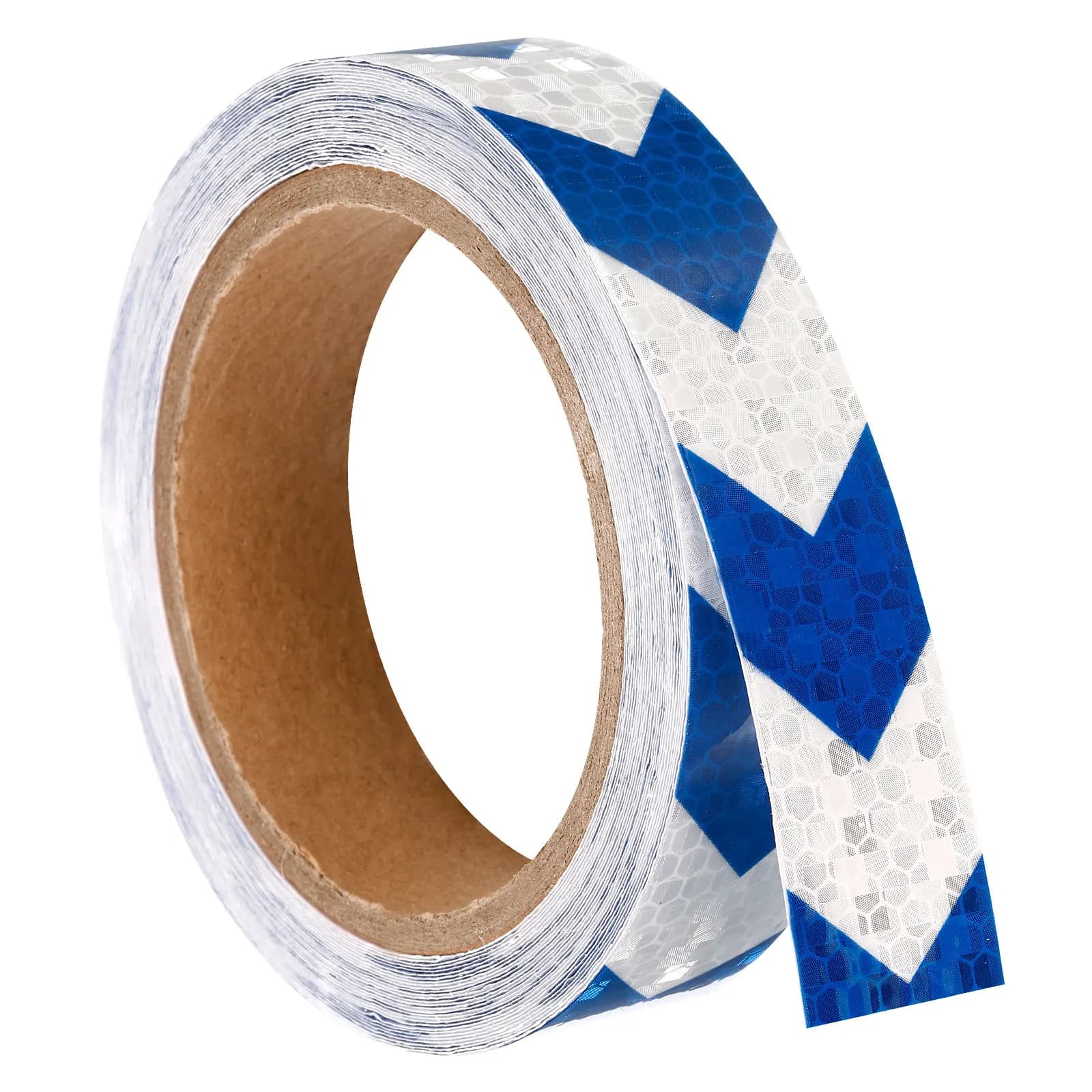 1 rotolo di nastro riflettente, riflettore di nastro di sicurezza da 30 piedi x 1 pollice, freccia bianca blu/freccia rossa Bl