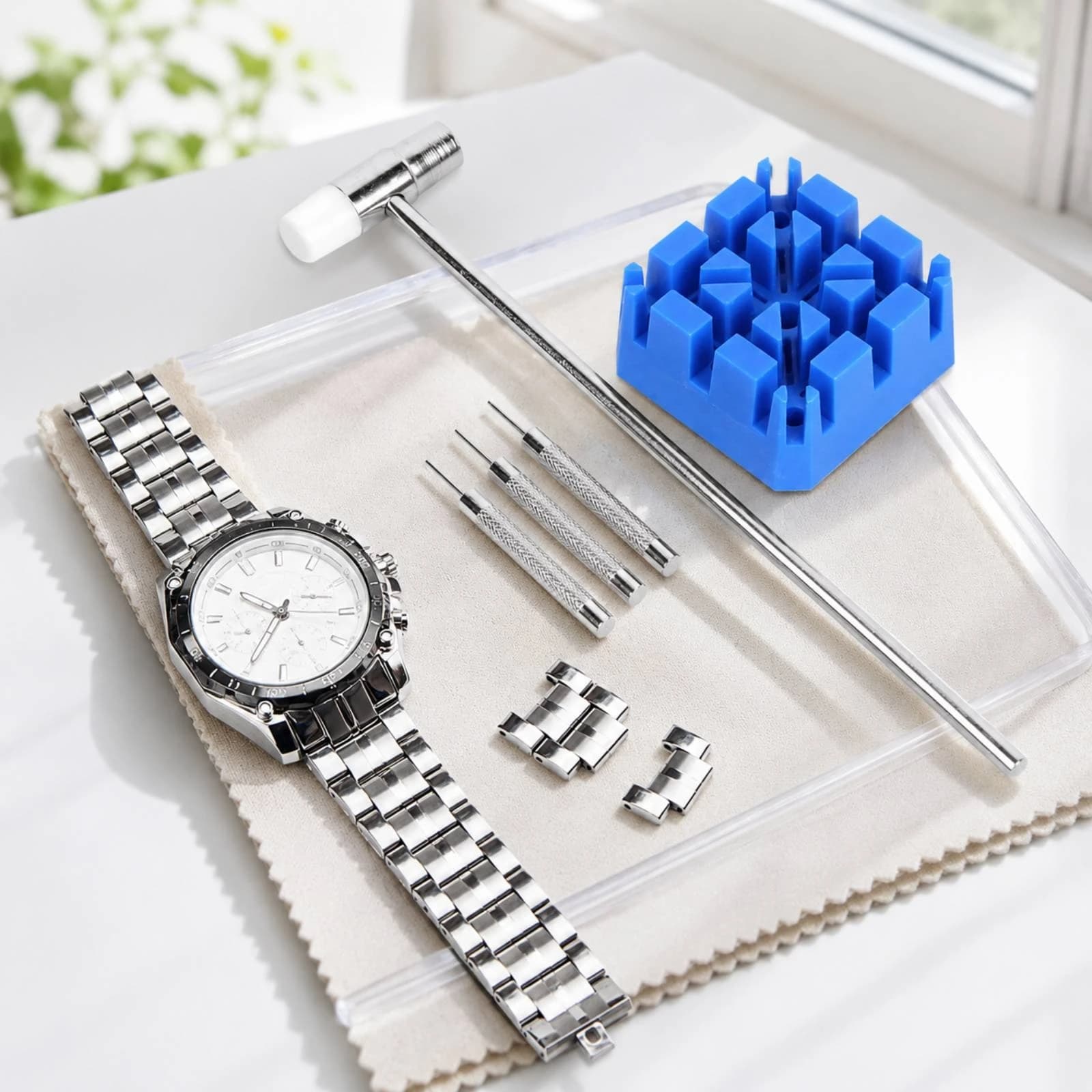6 Pieces Watch Band Link Remover Set Small Watch Strap Adjustment Tool Strap Pin Remover Easy to Use Long-Lasting for Hobbyists