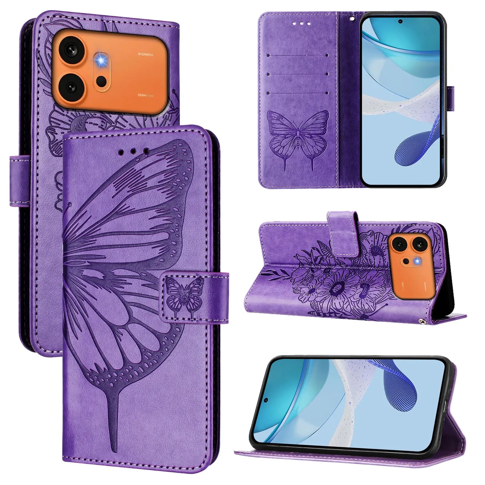 Wallet Bags Butterfly Flip Cover Flower Magnetic Luxury Leather Phone Case on For Honor 600 600 Lite 400 Smart 400 200 90 70 Pro