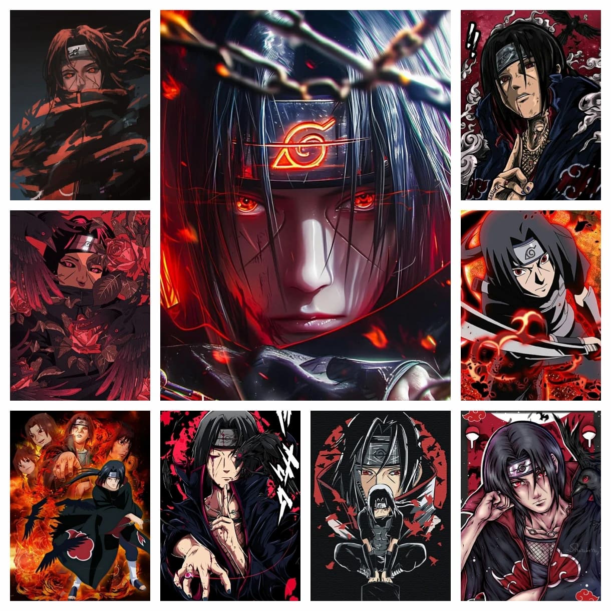 Uchiha Itachi 2025 Nuovo Kit Pittura Diamante Mosaico Naruto Cartone Animato Arte Ricamo Punto Croce Strass Decorazioni Casa Bambini