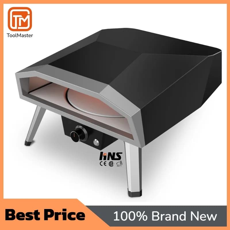 [Hot Sale]16 Inch Gas Pizza Oven Automatic Rotating Stone Gas-Powered Outdoor Cooking Portable Propane Pizza Oven For Garden Bac